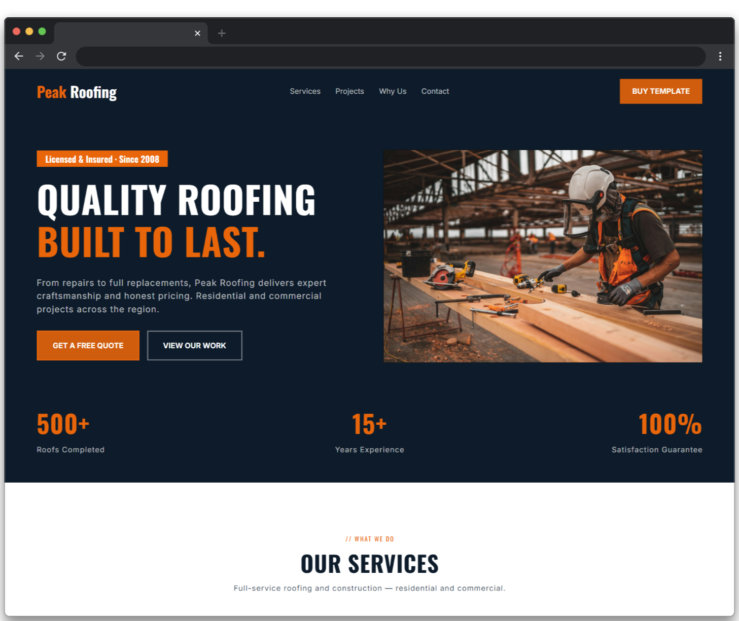 Peak Roofing Template