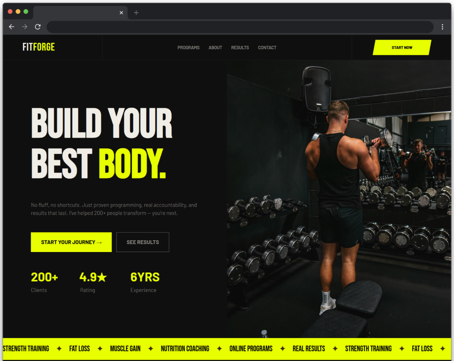 FitForge Carrd Template