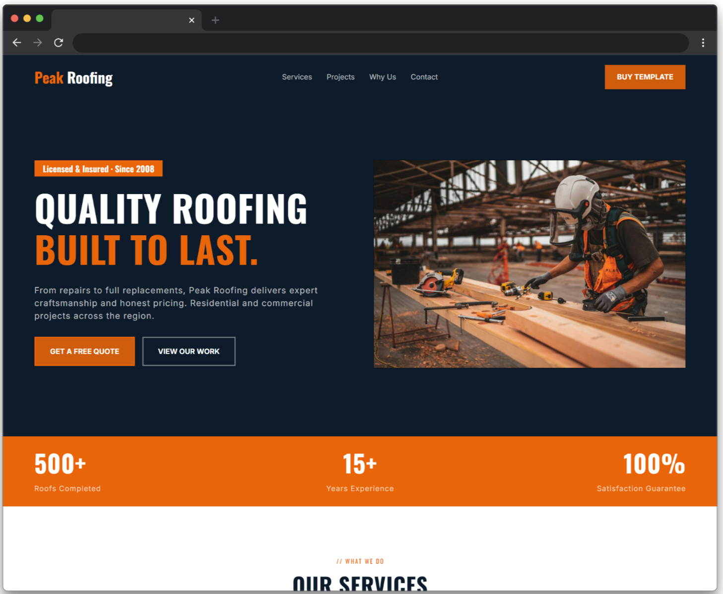 Peak Roofing Template
